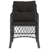 Chaises de jardin avec coussins lot de 2 noir résine tressée