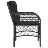 Chaises de jardin avec coussins lot de 2 noir résine tressée