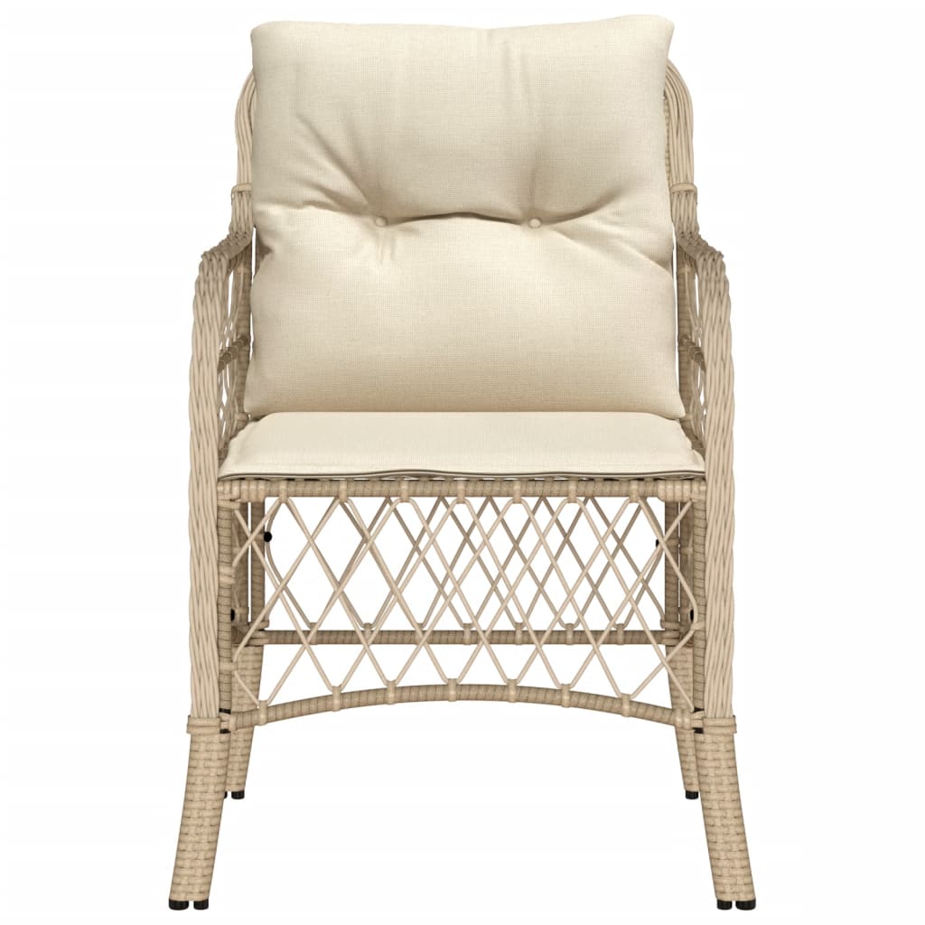 Chaises de jardin avec coussins lot de 2 beige résine tressée