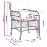 Chaises de jardin avec coussins lot de 2 beige résine tressée