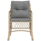 Chaises de jardin avec coussins lot de 2 mélange beige rotin