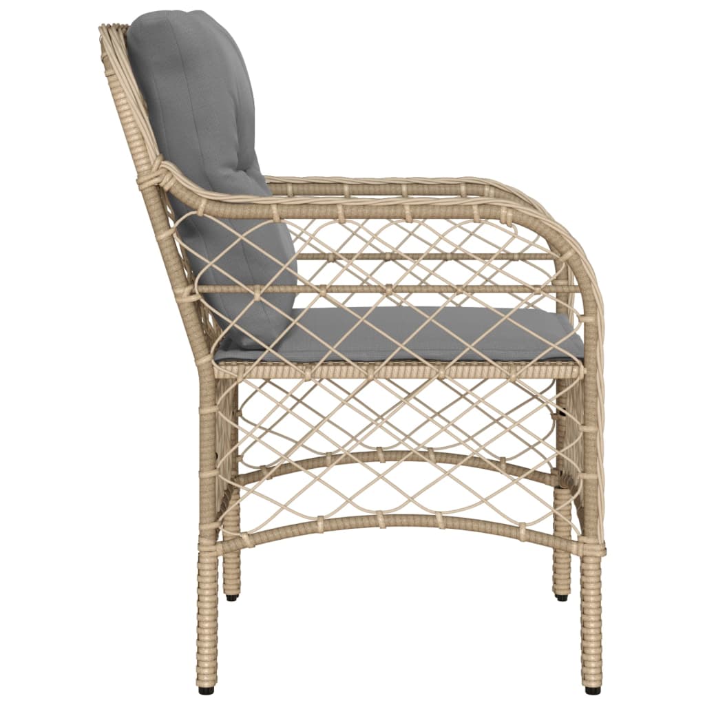 Chaises de jardin avec coussins lot de 2 mélange beige rotin