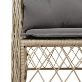 Chaises de jardin avec coussins lot de 2 mélange beige rotin