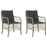 Chaises de jardin coussins lot de 2 gris clair résine tressée