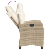 Chaises inclinables de jardin lot de 2 et coussins beige rotin