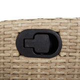 Beige resin wicker garden reclining chair and footrest