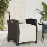 Chaises inclinables de jardin lot de 2 repose-pied noir rotin