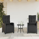 Chaises inclinables de jardin lot de 2 repose-pied noir rotin