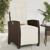 Chaises inclinables de jardin lot de 2 avec repose-pied rotin