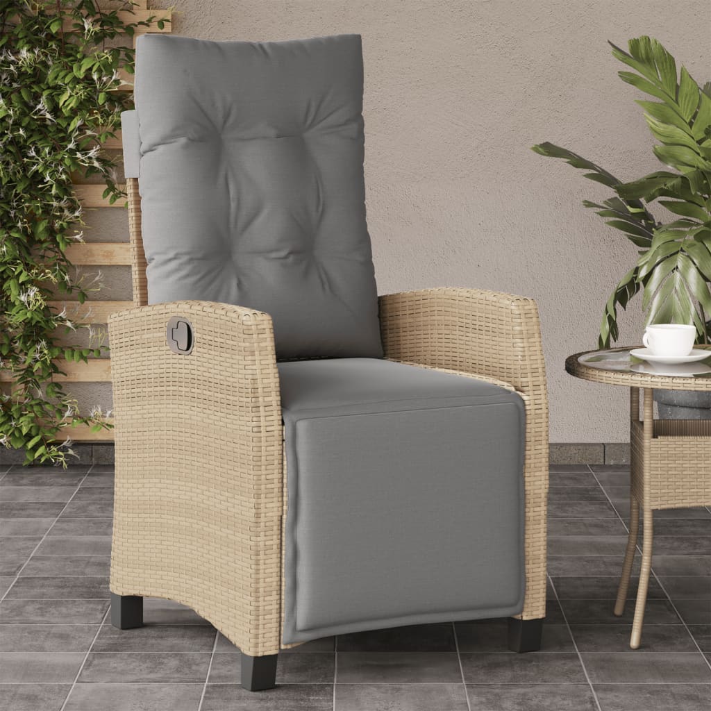 Chaises inclinables de jardin lot de 2 avec repose-pied rotin