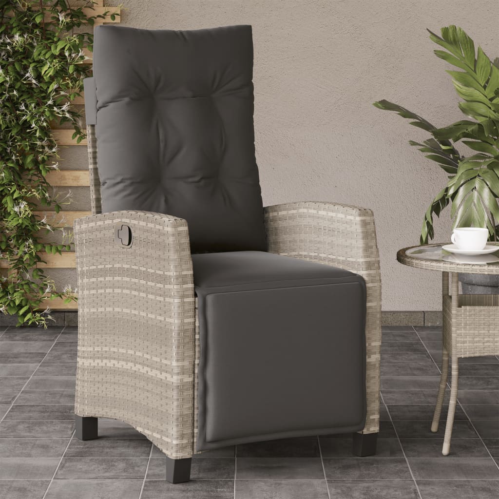 Chaises inclinables de jardin lot de 2 avec repose-pied rotin