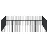 Dog park 16 panels black galvanized steel