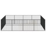 Dog park 16 panels black galvanized steel