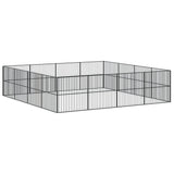 Dog park 16 panels black galvanized steel