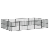 Dog park 16 panels black galvanized steel