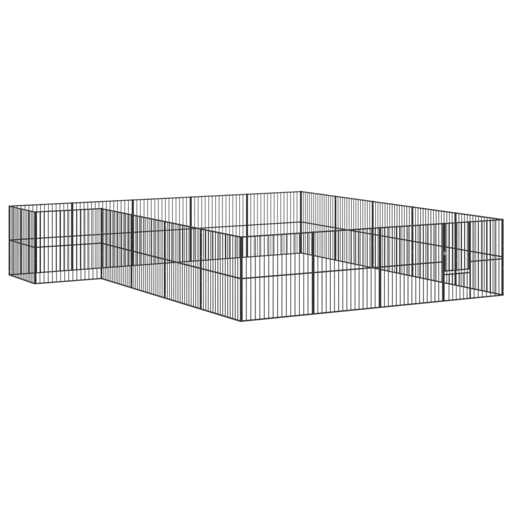 Dog park 20 panels black galvanized steel