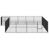 Dog park 20 panels black galvanized steel