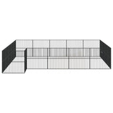 Dog park 20 panels black galvanized steel