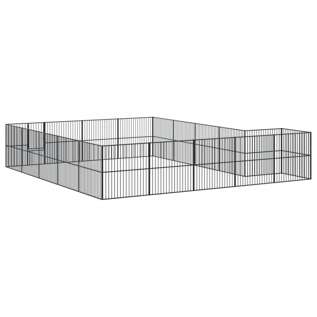 Dog park 20 panels black galvanized steel