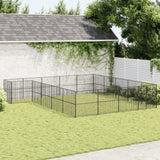 Dog park 20 panels black galvanized steel