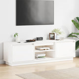 Meuble TV Blanc 140x35x40 cm Bois de pin massif