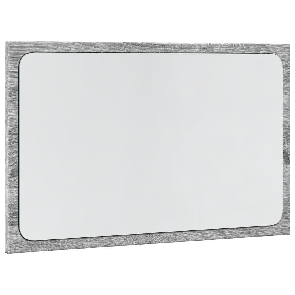 Miroir de salle de bain à LED sonoma gris bois d'ingénierie