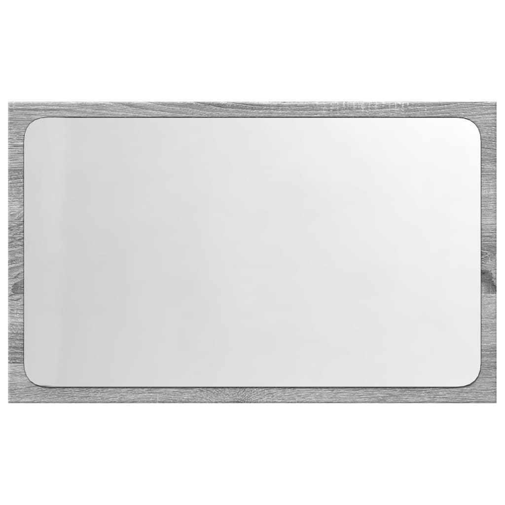 Miroir de salle de bain à LED sonoma gris bois d'ingénierie