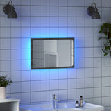 Miroir de salle de bain à LED sonoma gris bois d'ingénierie