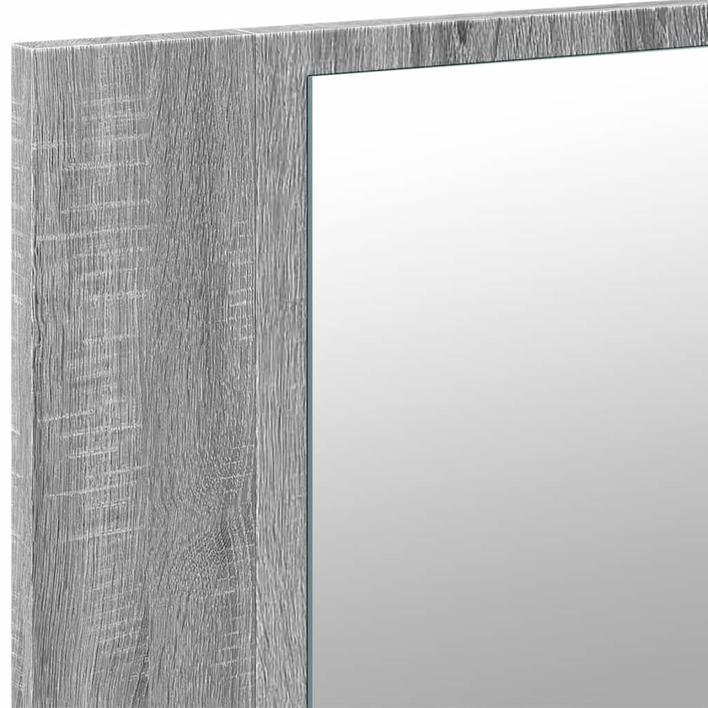 Armoire de salle de bain à miroir LED sonoma gris 80x12x45 cm