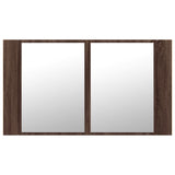 Armoire à miroir à LED de bain chêne marron 80x12x45 cm