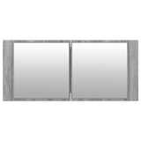 Armoire à miroir à LED de bain gris sonoma 100x12x45 cm