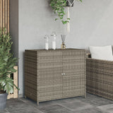 Grauer Gartenschrank 83x45x76 cm aus geflochtenem Harz