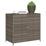 Grauer Gartenschrank 83x45x76 cm aus geflochtenem Harz