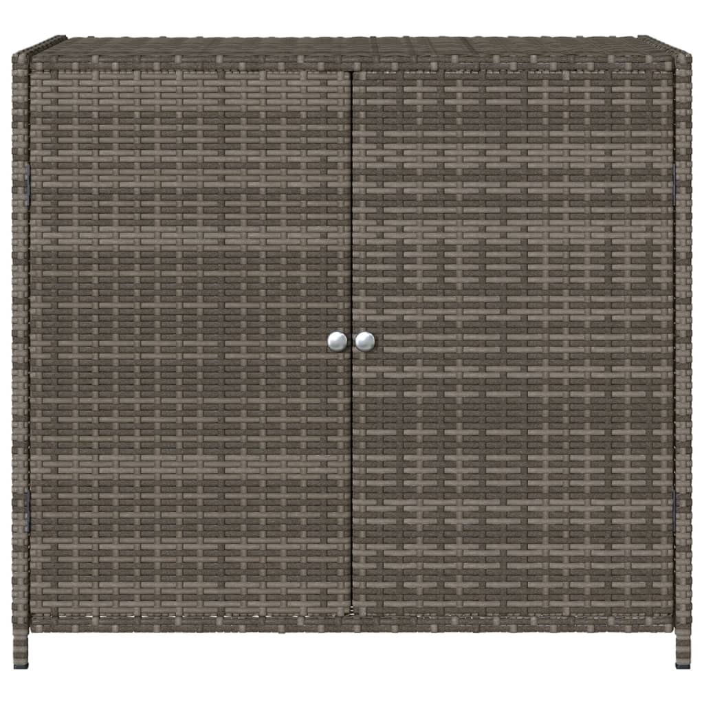 Grauer Gartenschrank 83x45x76 cm aus geflochtenem Harz