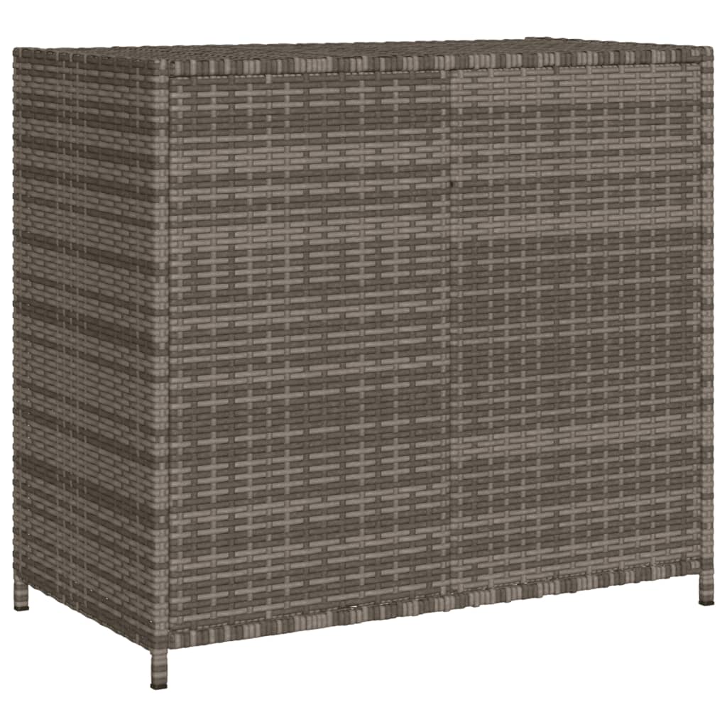 Grauer Gartenschrank 83x45x76 cm aus geflochtenem Harz