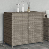 Grauer Gartenschrank 83x45x76 cm aus geflochtenem Harz