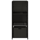 Black garden storage cabinet 50x55x115 cm woven resin