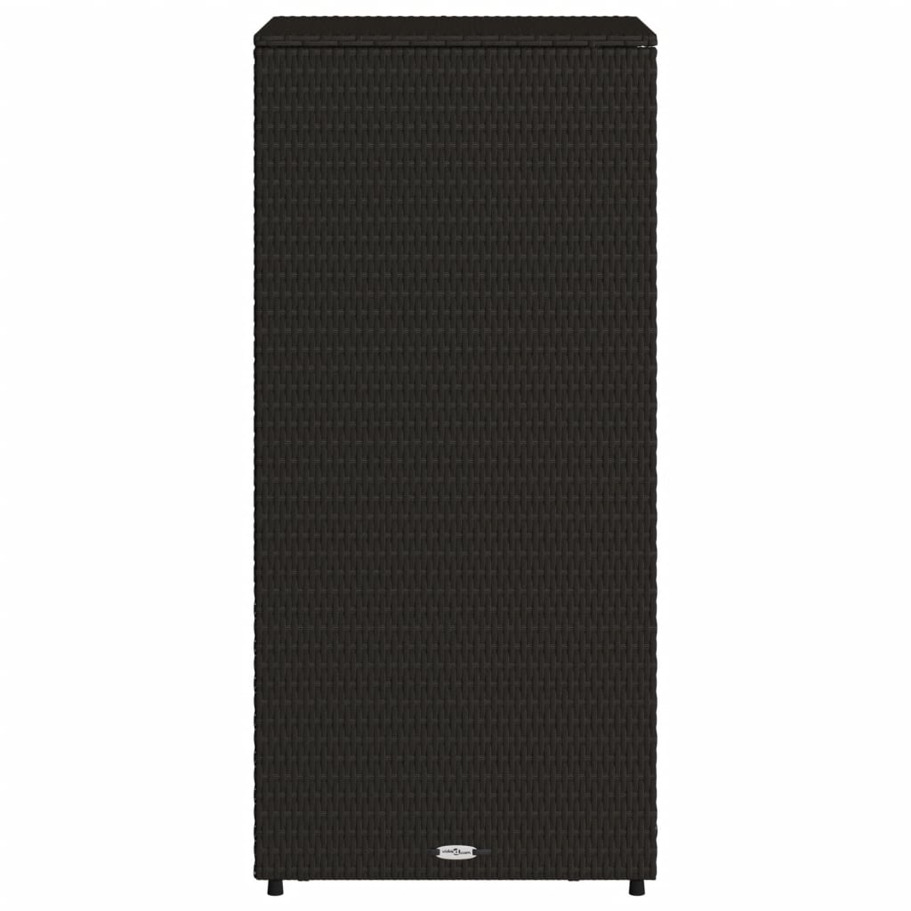 Black garden storage cabinet 50x55x115 cm woven resin