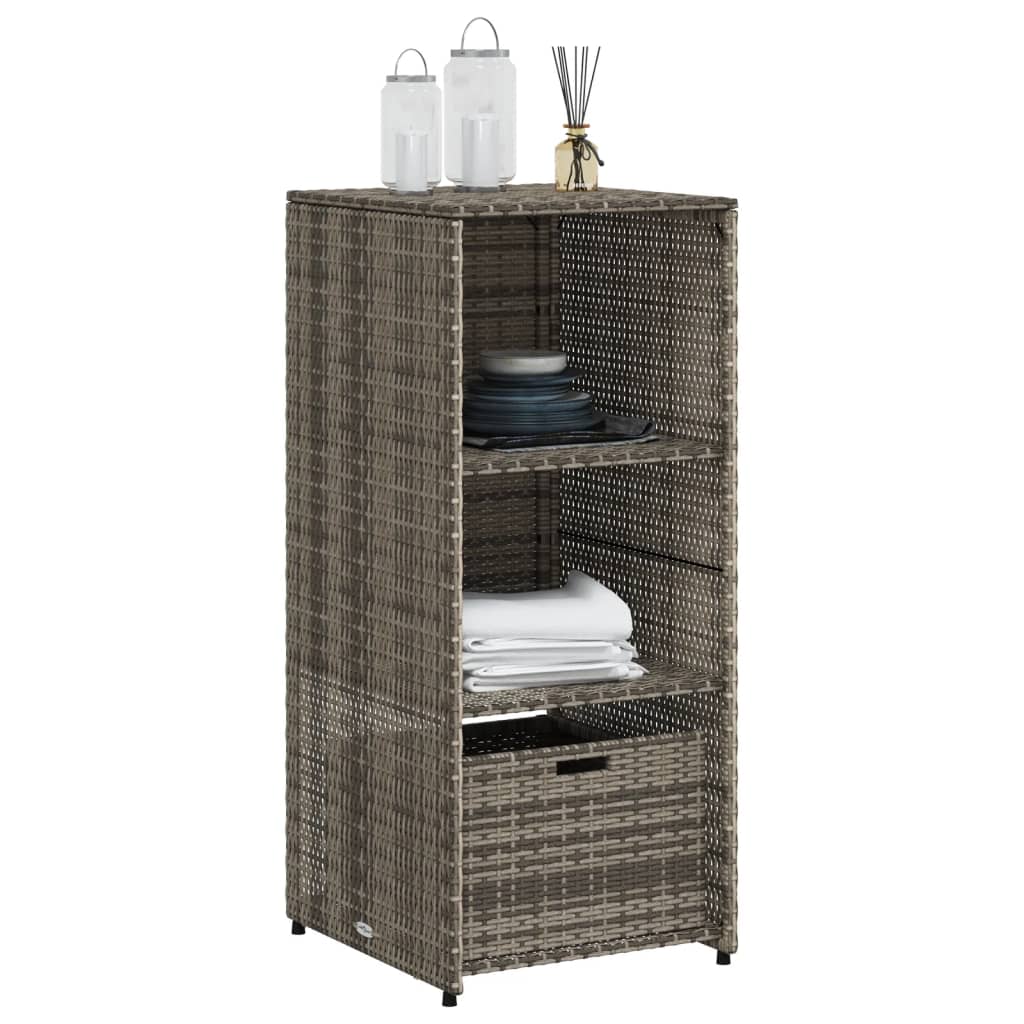 Armoire de rangement de jardin gris 50x55x115 cm résine tressée