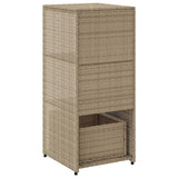 Beiger Gartenschrank 50x55x115cm aus geflochtenem Kunstharz