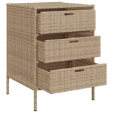 Beiger Gartenschrank 55x59x80 cm aus geflochtenem Harz