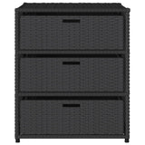 Armoire de rangement de jardin noir 55x59x69 cm résine tressée