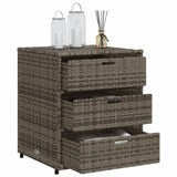 Grauer Gartenschrank 55x59x69 cm aus geflochtenem Harz