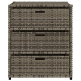 Grauer Gartenschrank 55x59x69 cm aus geflochtenem Harz