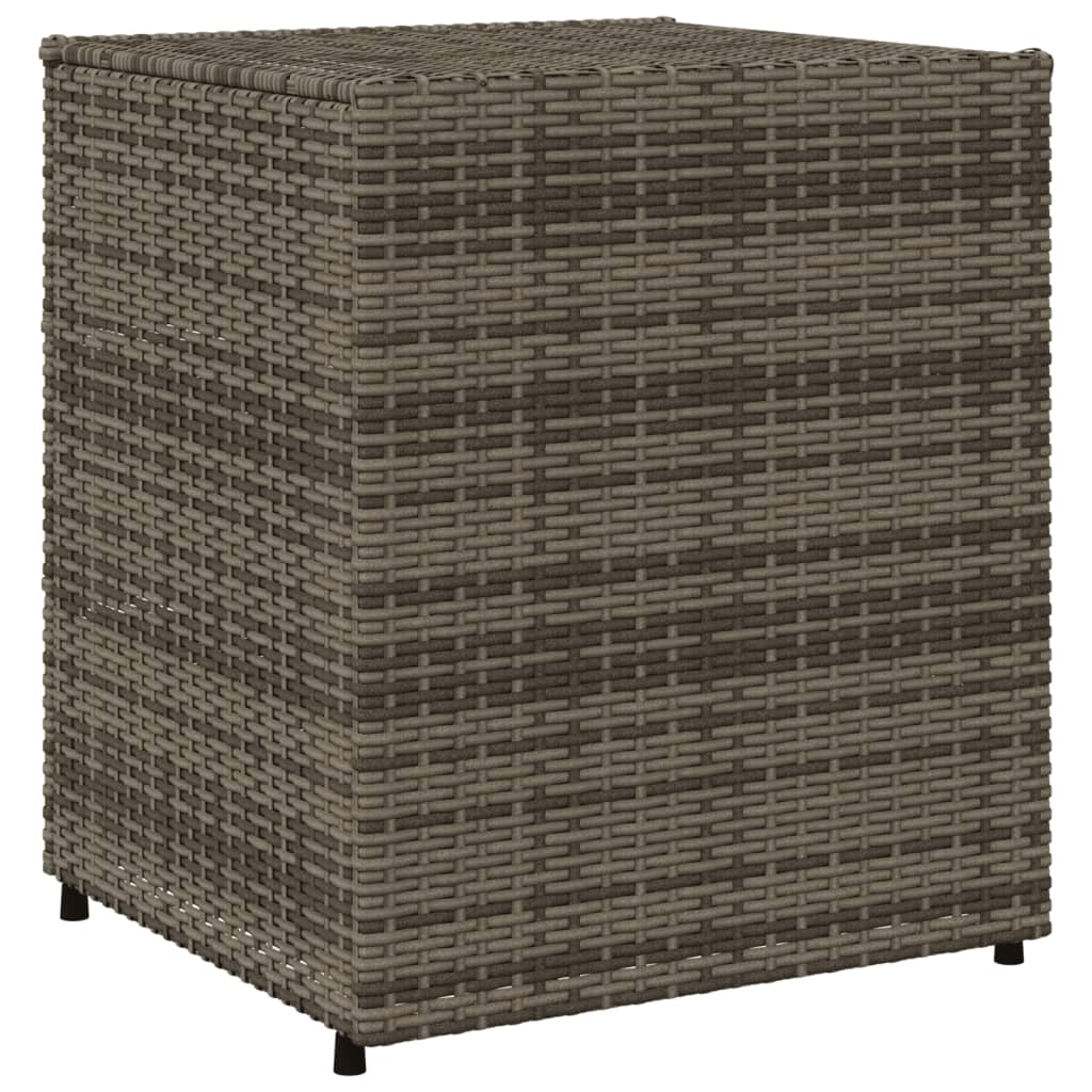 Grauer Gartenschrank 55x59x69 cm aus geflochtenem Harz