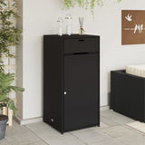 Armoire de rangement de jardin noir 55x55x111 cm résine tressée