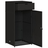 Armoire de rangement de jardin noir 55x55x111 cm résine tressée