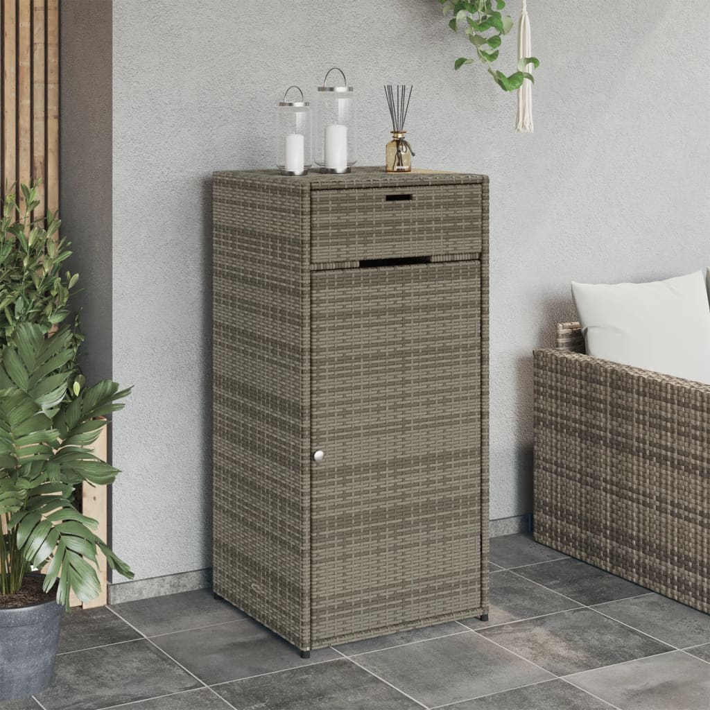 Armoire de rangement de jardin gris 55x55x111 cm résine tressée