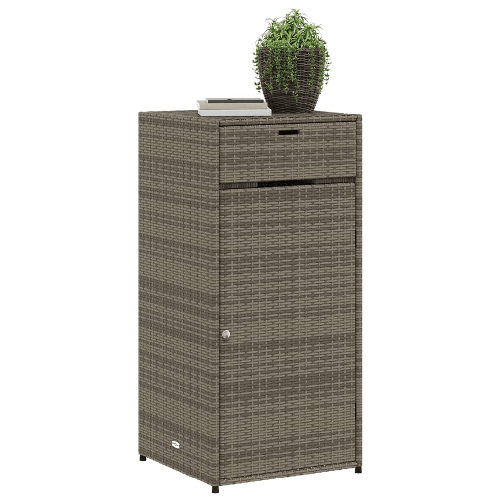 Armoire de rangement de jardin gris 55x55x111 cm résine tressée