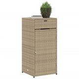 Beigefarbener Gartenschrank, 55 x 55 x 111 cm, geflochtenes Harz